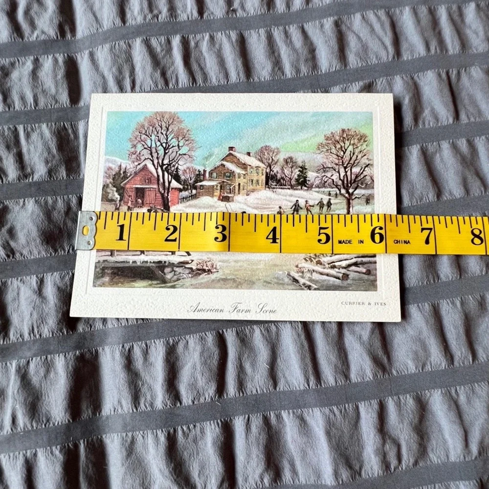 Currier & Ives Vintage Winter Scene‎ Greeting Cards Set of 18 with Envelopes